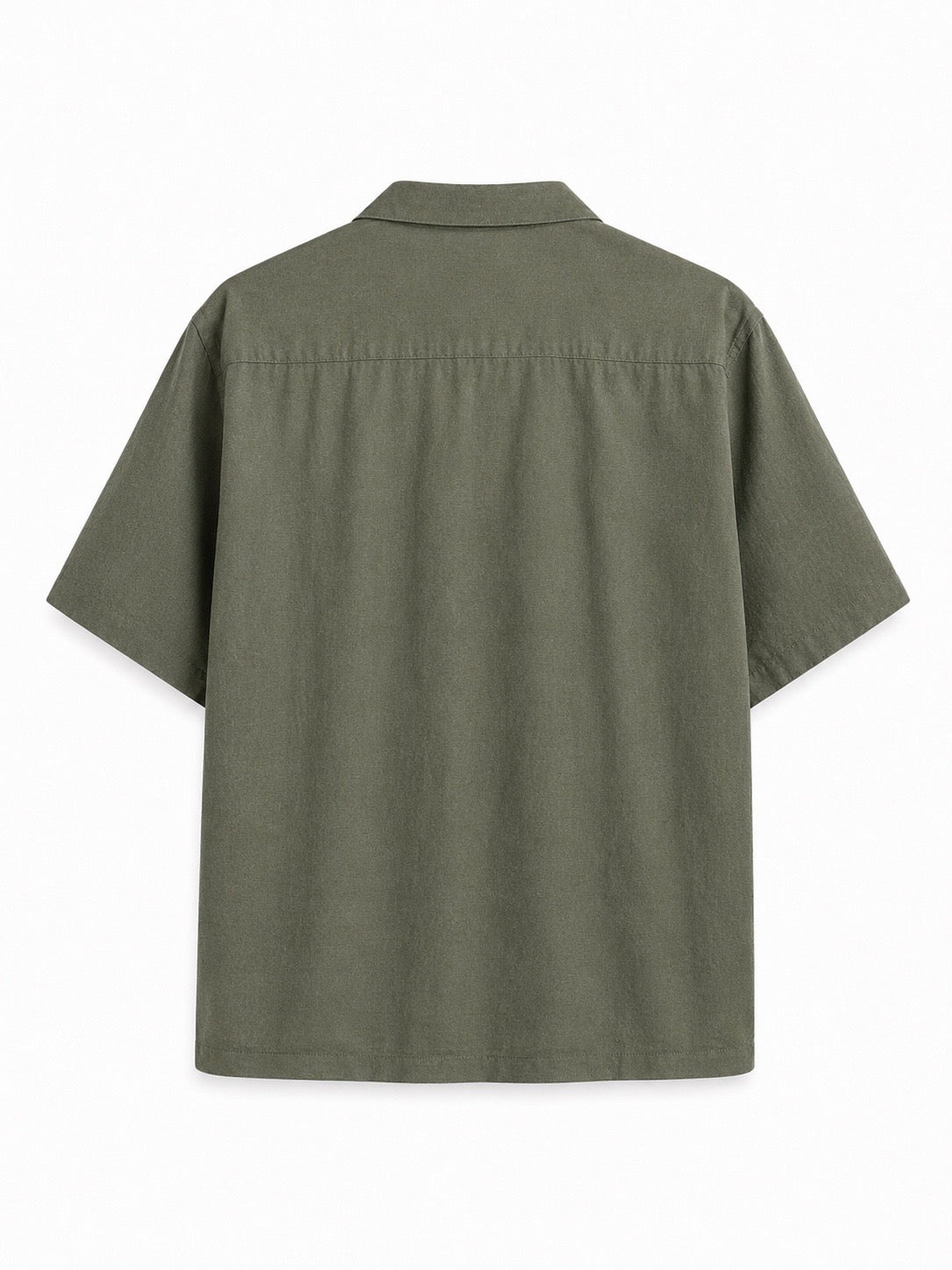 Linen blend shirt short-sleeved