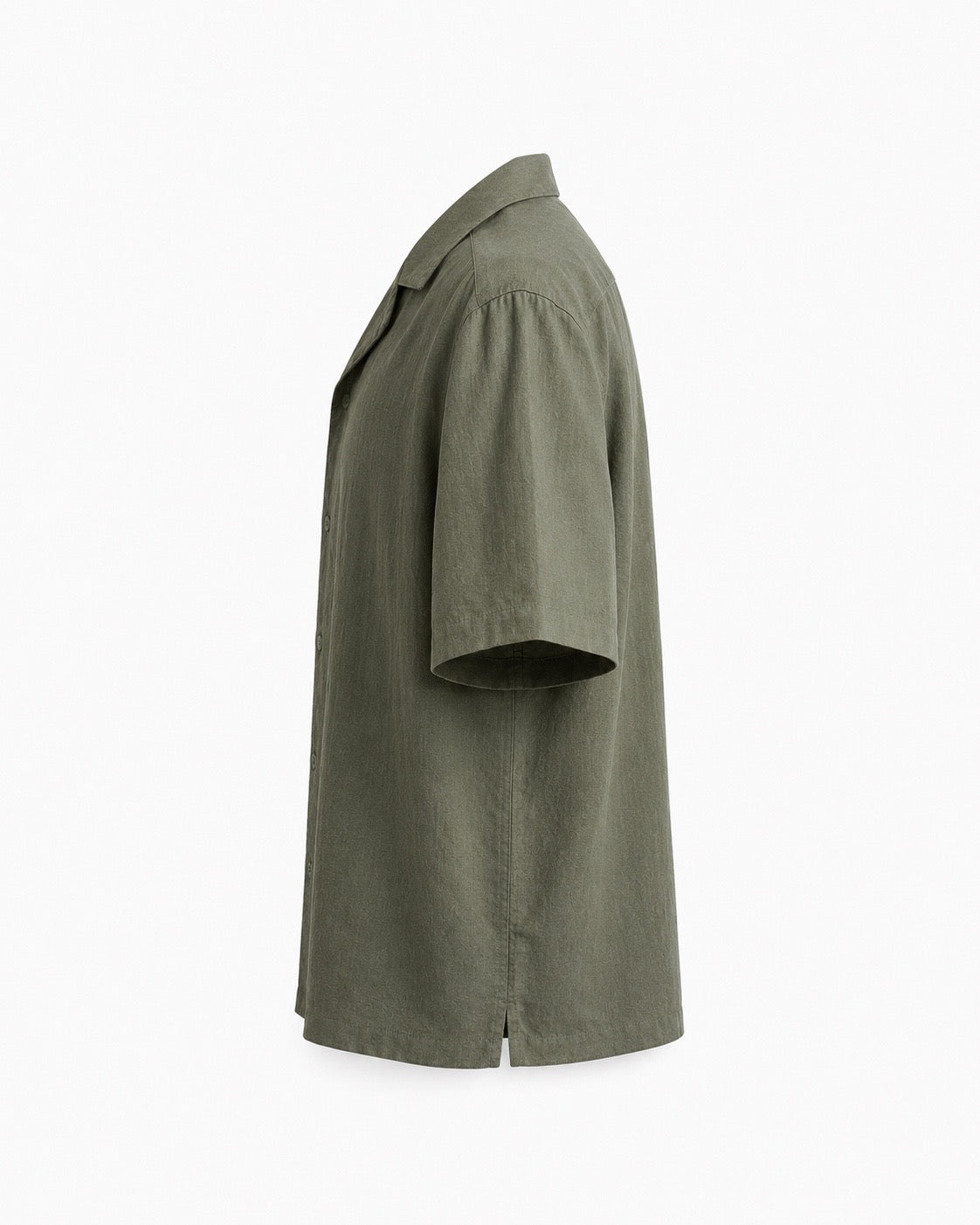Linen blend shirt short-sleeved