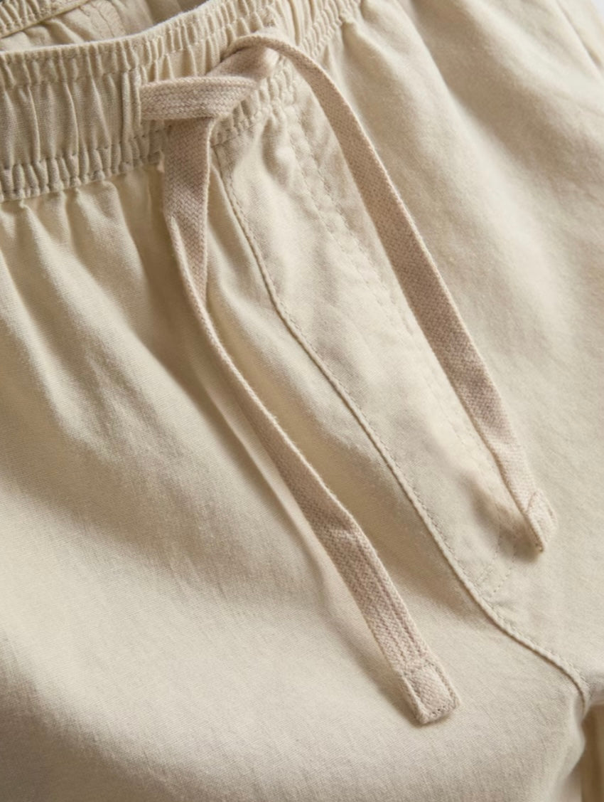 Linen-blend shorts with a drawstring