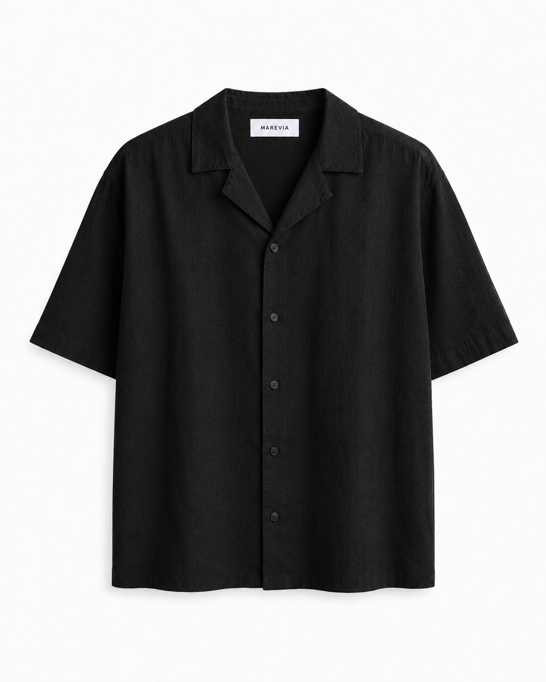 Linen blend shirt short-sleeved