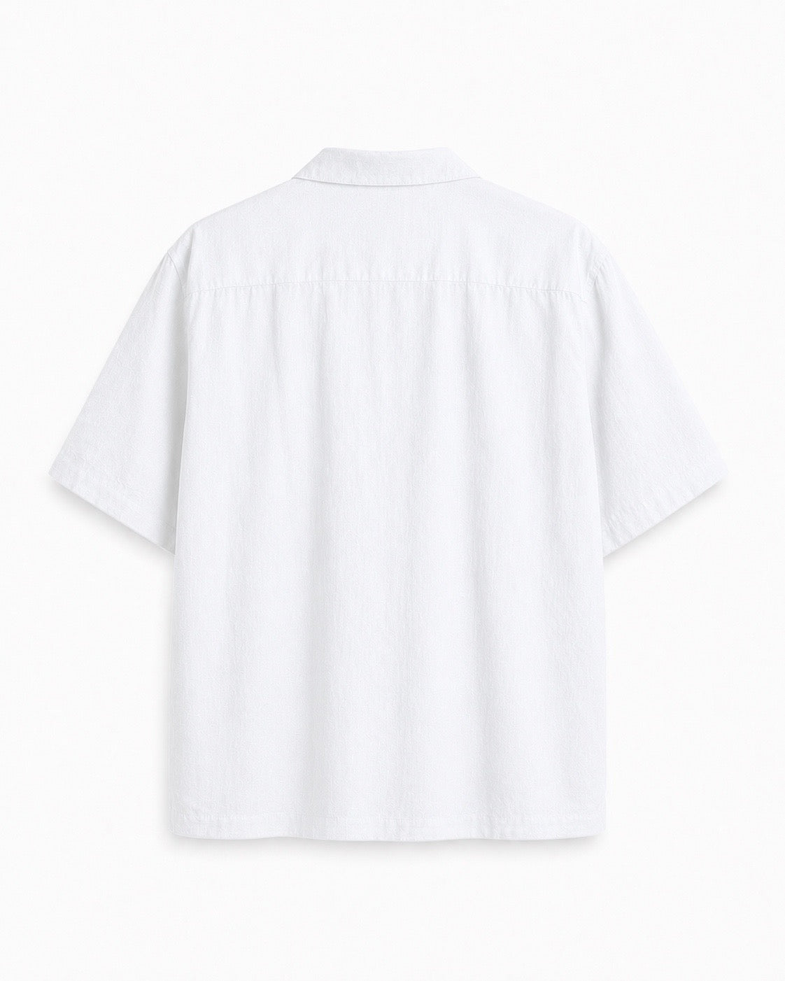 Linen blend shirt short-sleeved