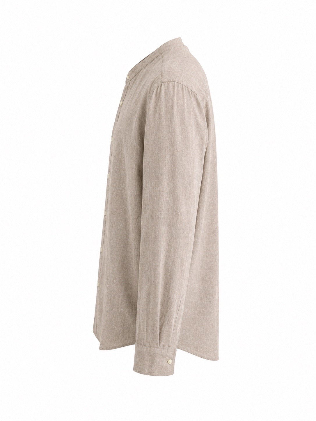Linen blend shirt with bandcollar