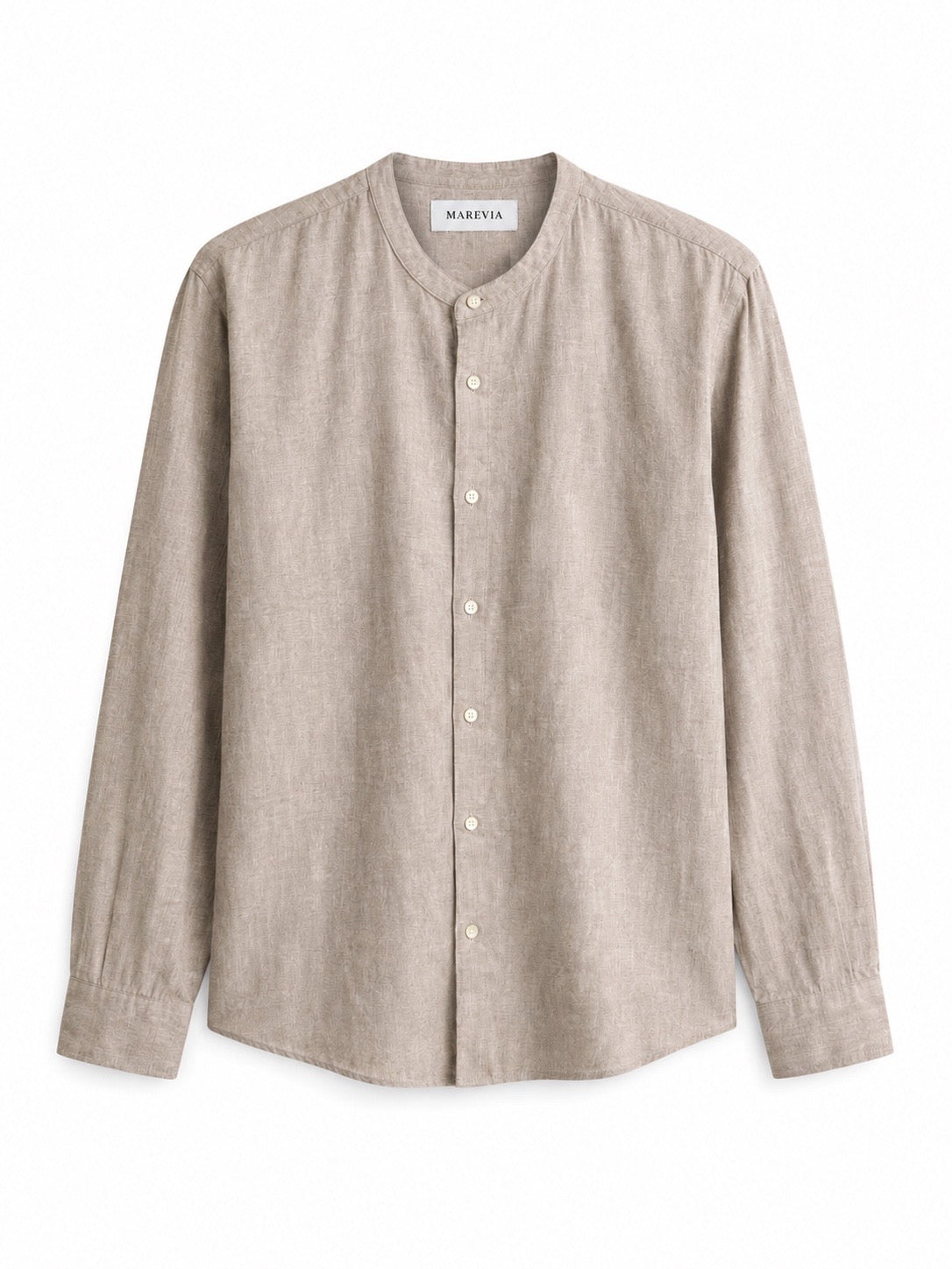 Linen blend shirt with bandcollar