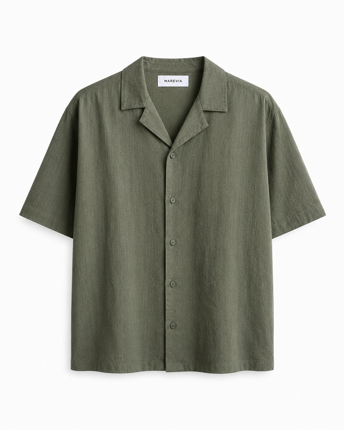 Linen blend shirt short-sleeved