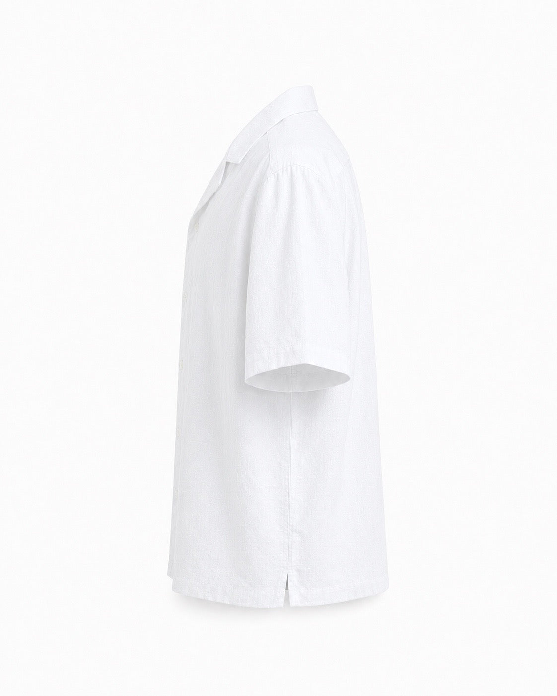 Linen blend shirt short-sleeved